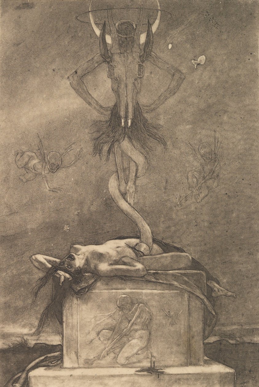 Il sacrificio, da I satanici, ca. 1882 da Félicien Rops