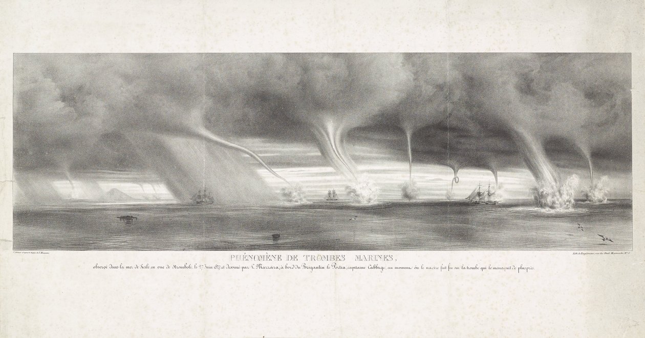 Trombe marine al largo della Sicilia, 1827 da Félix Achille Beaupoil Saint Aulaire