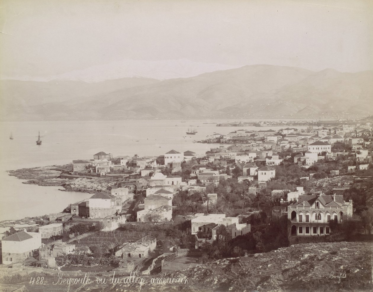 Beyrouth. Vista dal collegio americano da Félix Bonfils