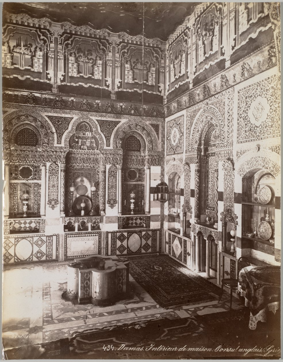 Damasco. Interno di Casa. Console Inglese (Siria) da Félix Bonfils