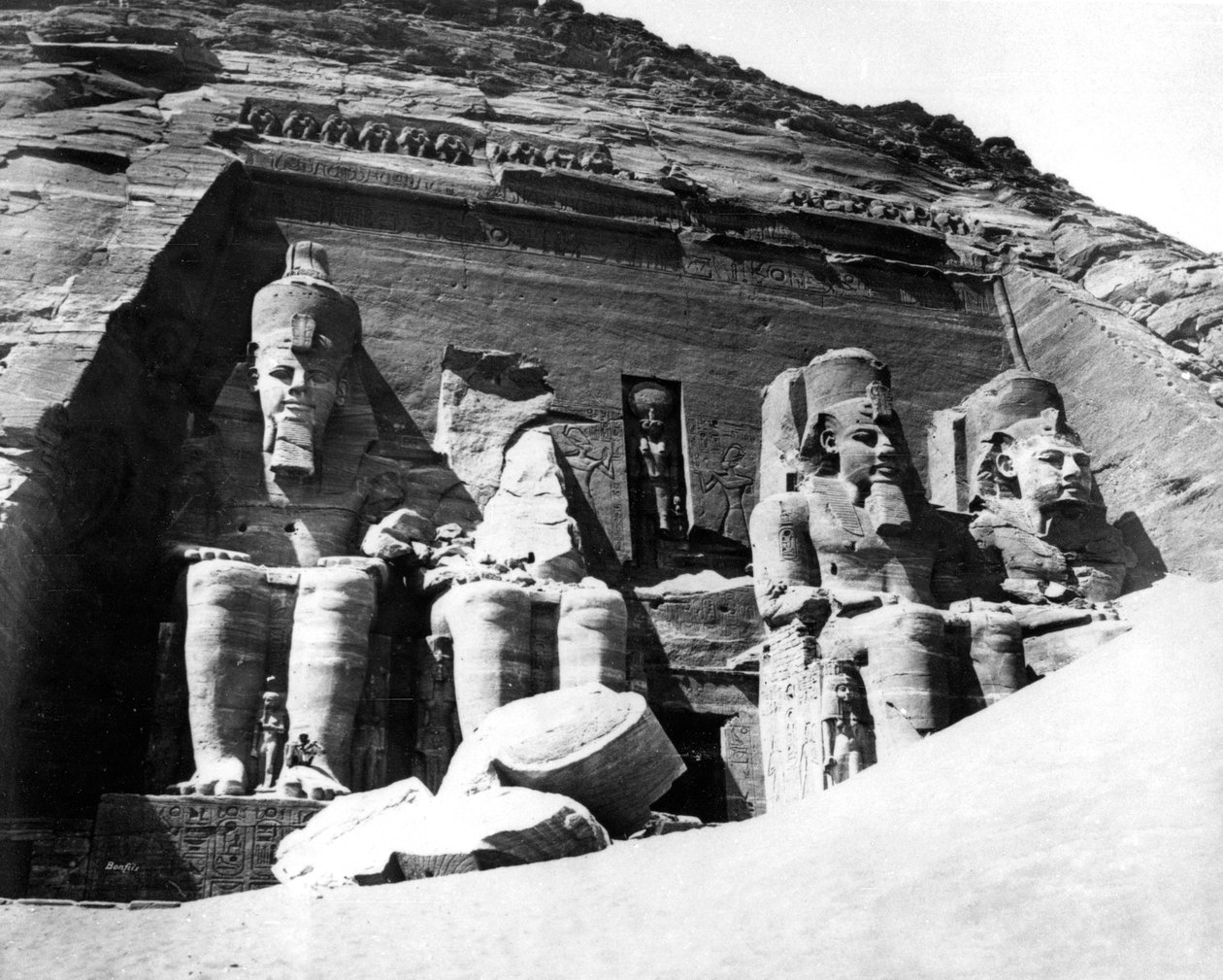 Il Tempio di Abu Simbel, Nubia, Egitto, 1878 da Félix Bonfils