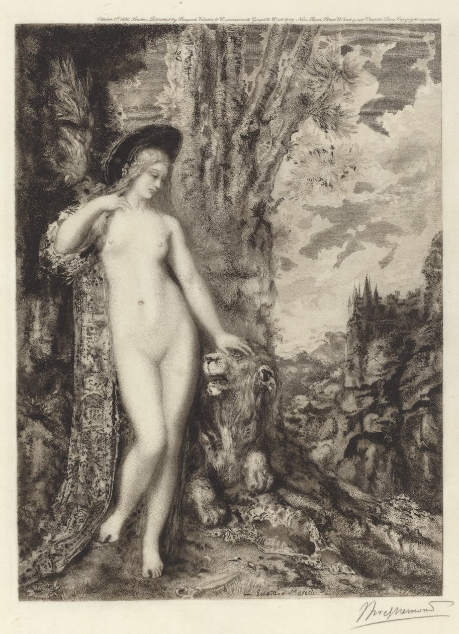 Il leone amoroso da Félix Bracquemond, after Gustave Moreau