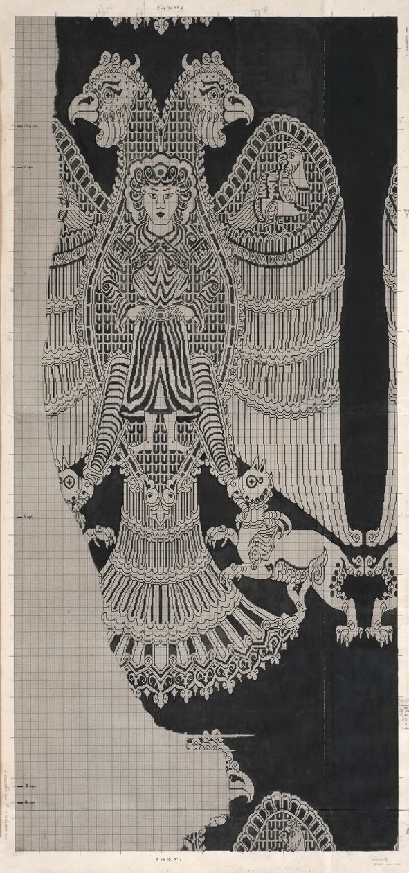 Disegno schematico di seta Buyid (1962.264) da Félix Guichert