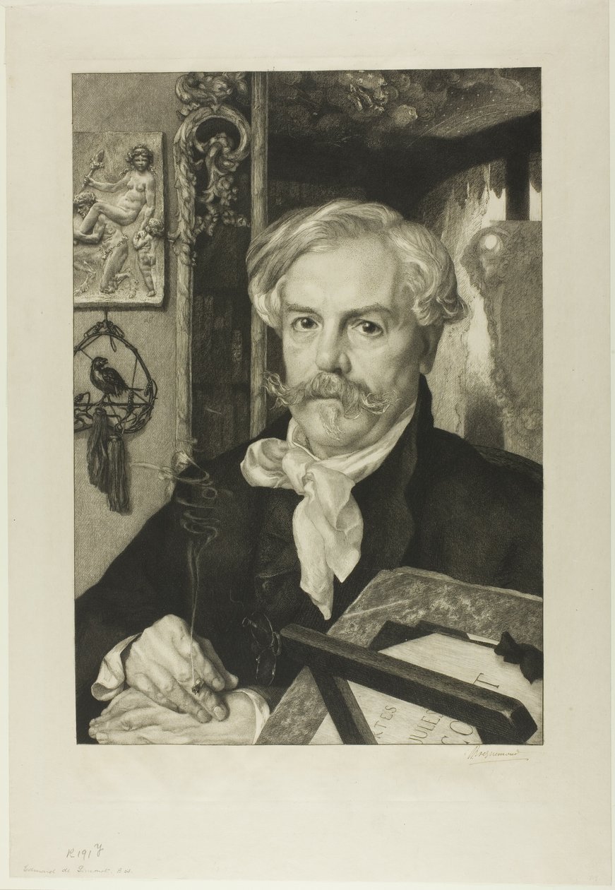 Ritratto di Edmond de Goncourt da Félix Henri Bracquemond