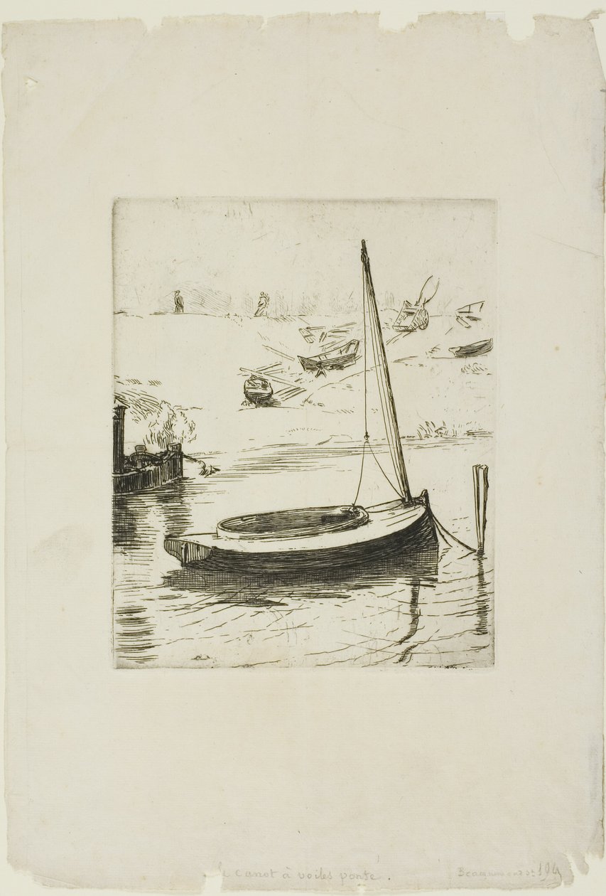La barca a vela abbassata da Félix Henri Bracquemond