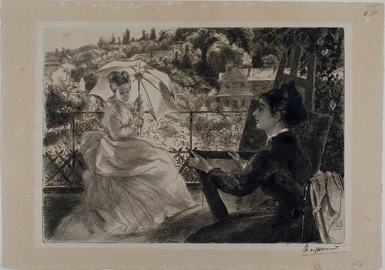 La terrazza di Villa Brancas da Félix Henri Bracquemond