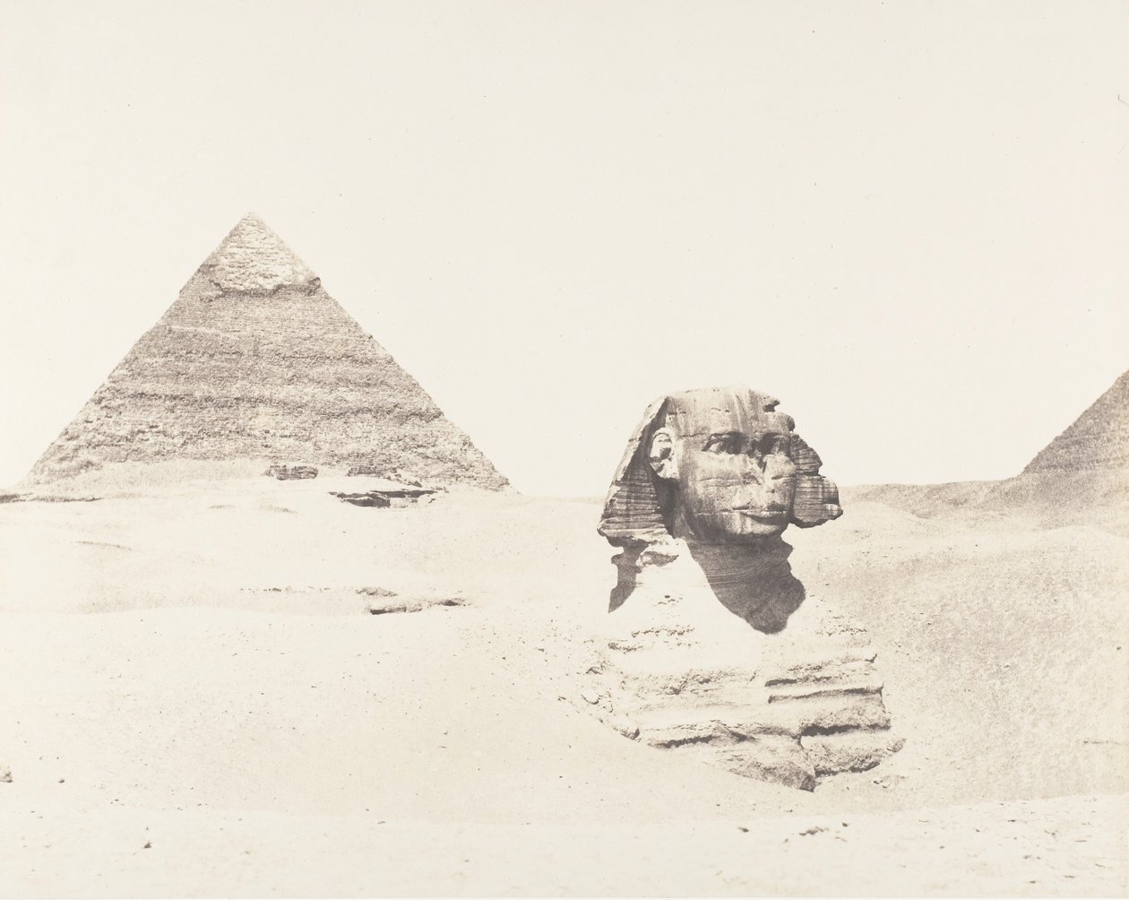 Djizeh Necropoli di Menfi, Sfinge e Piramidi, 1851-52, stampato 1853-54 da Félix Teynard