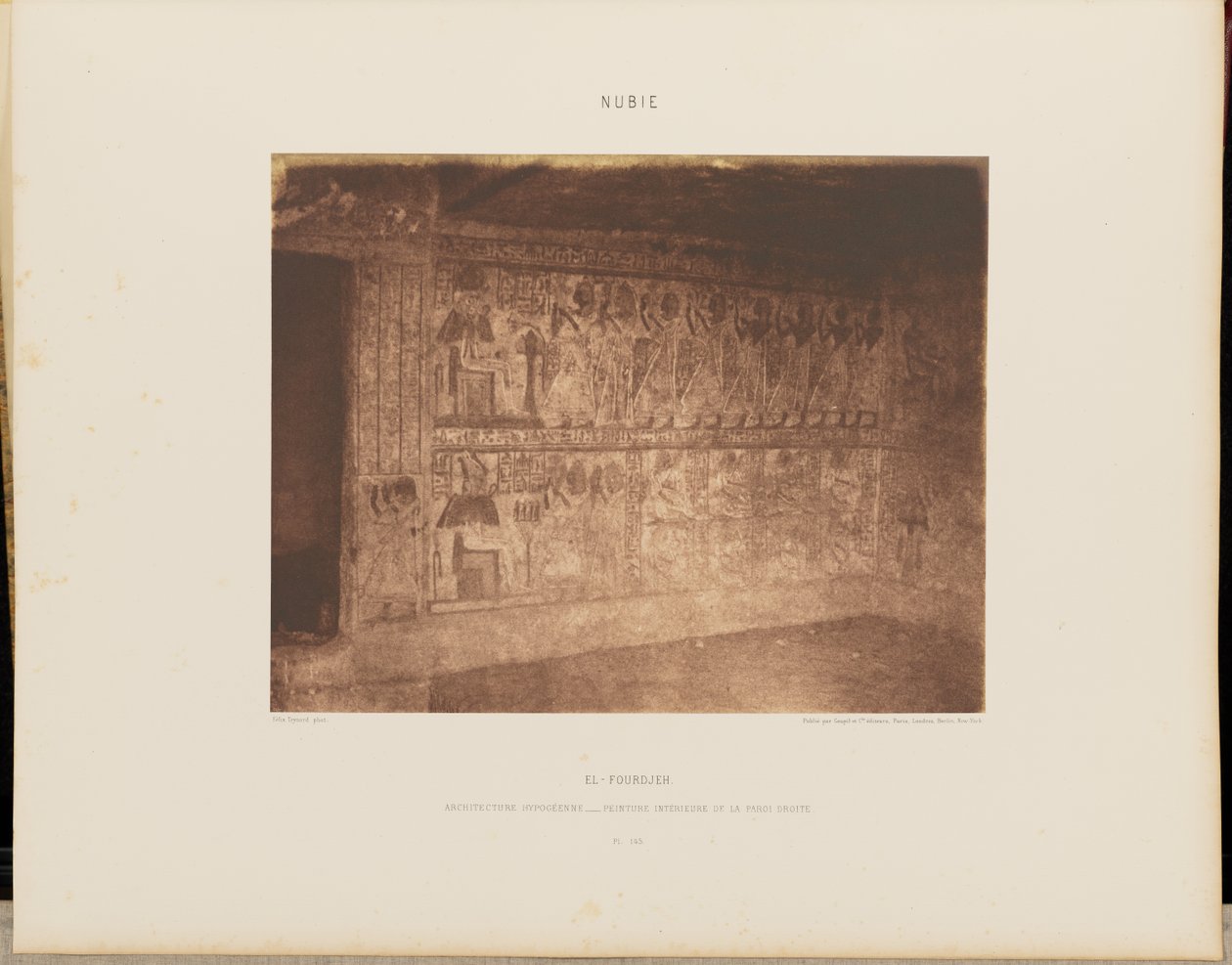 El-Fourdjeh. Architettura ipogea - Pittura interna della parete destra da Félix Teynard