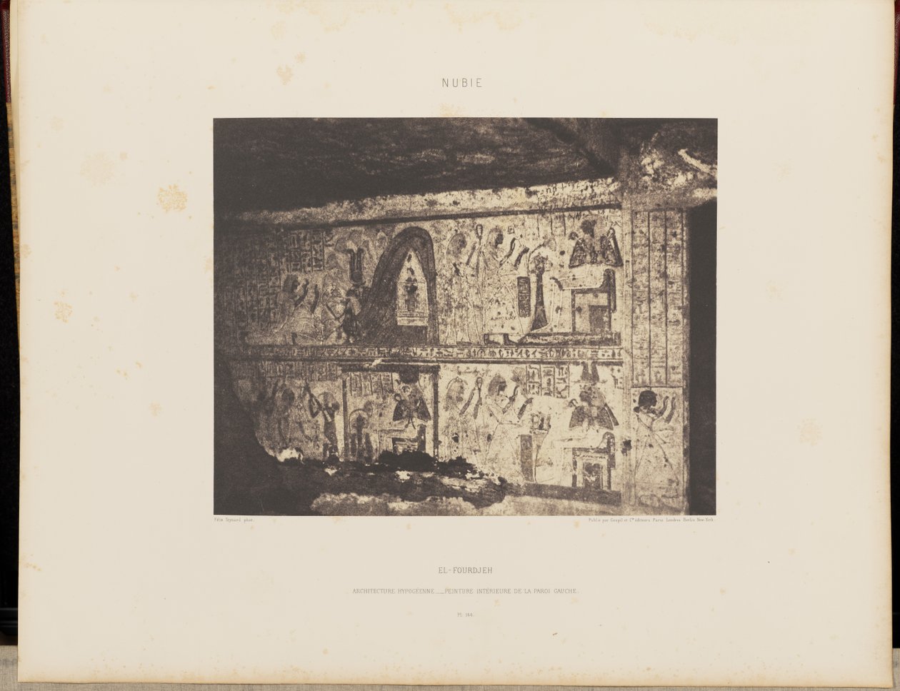 El-Fourdjeh. Architettura ipogea - Pittura interna della parete di sinistra da Félix Teynard