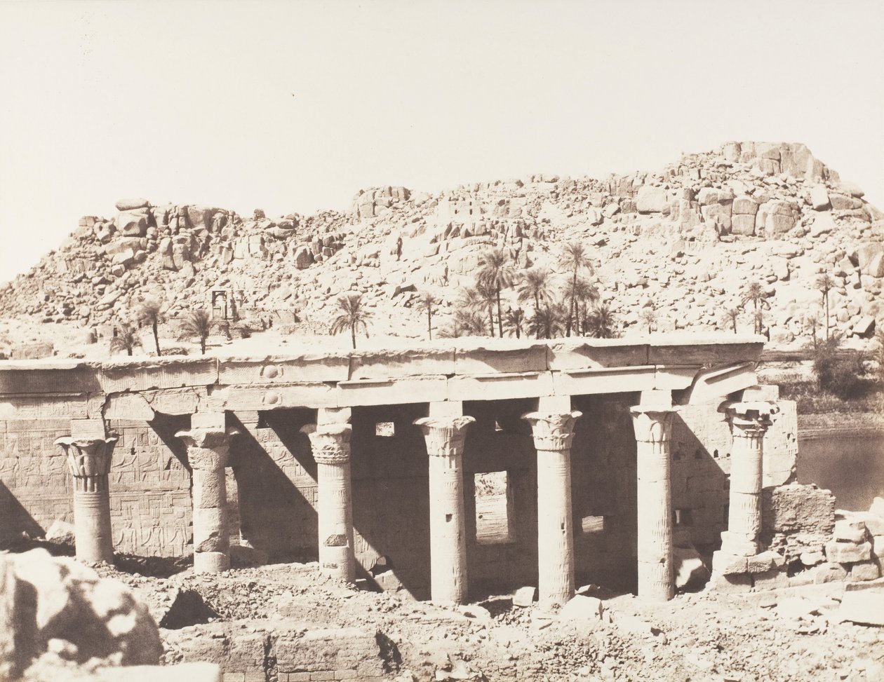 Ile de Fileh Philæ, Colonnato Occidentale - Rovine Viste dal Punto L da Félix Teynard
