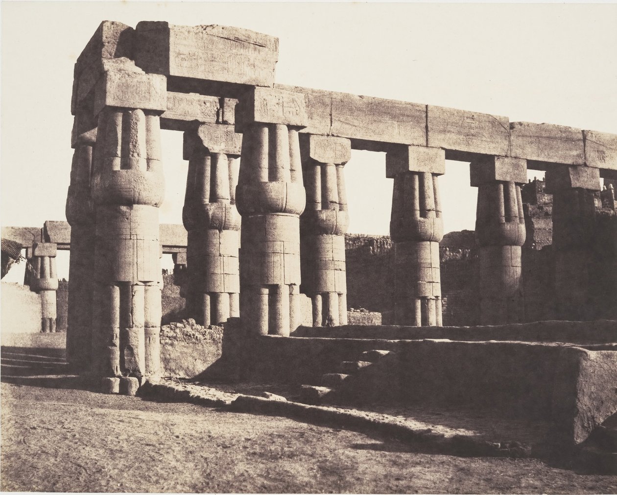 Louksor Tebe, costruzione posteriore - gallerie - parallele, 1851-52 da Félix Teynard