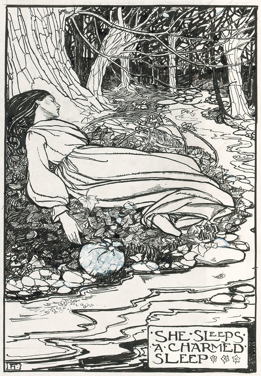 Illustrazione per "Poems of Christina Rossetti" (matita e inchiostro su carta) da Florence Harrison