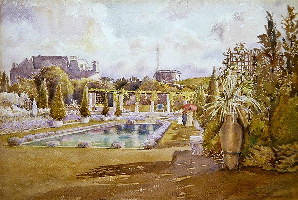 Veduta del giardino di un castello in Francia da Florence Vincent Robinson