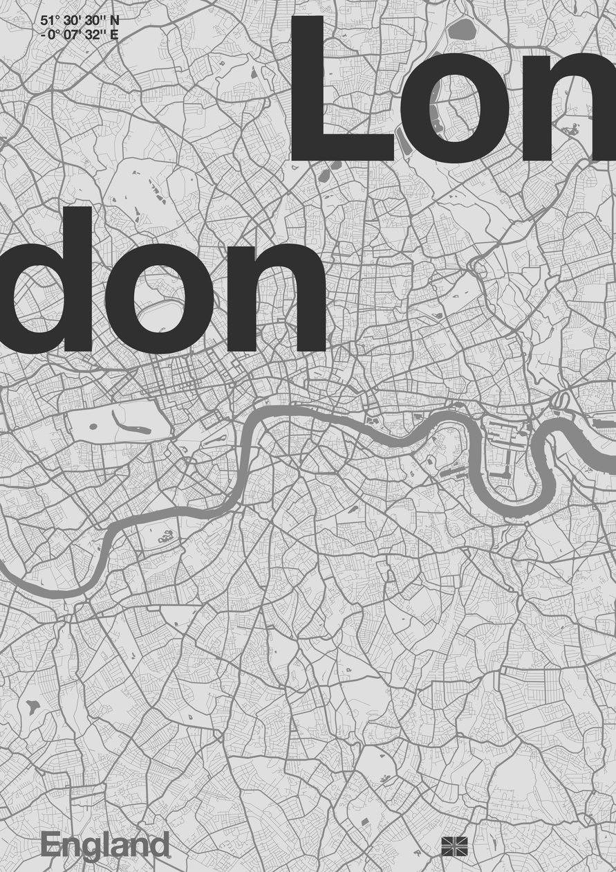 Mappa Minimal di Londra da Florent Bodart