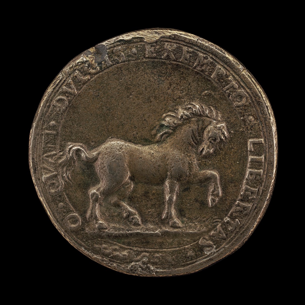 Cavallo che scalcia la terra, c.1545 (fusione in argento non sterling) (retro di 6240388) da Florentine School