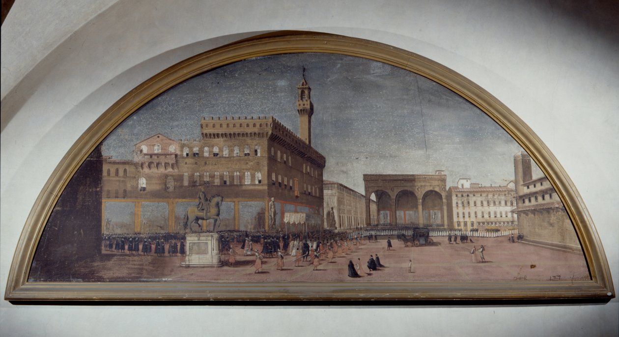 Lunetta con vista di Piazza della Signoria, Firenze da Florentine School