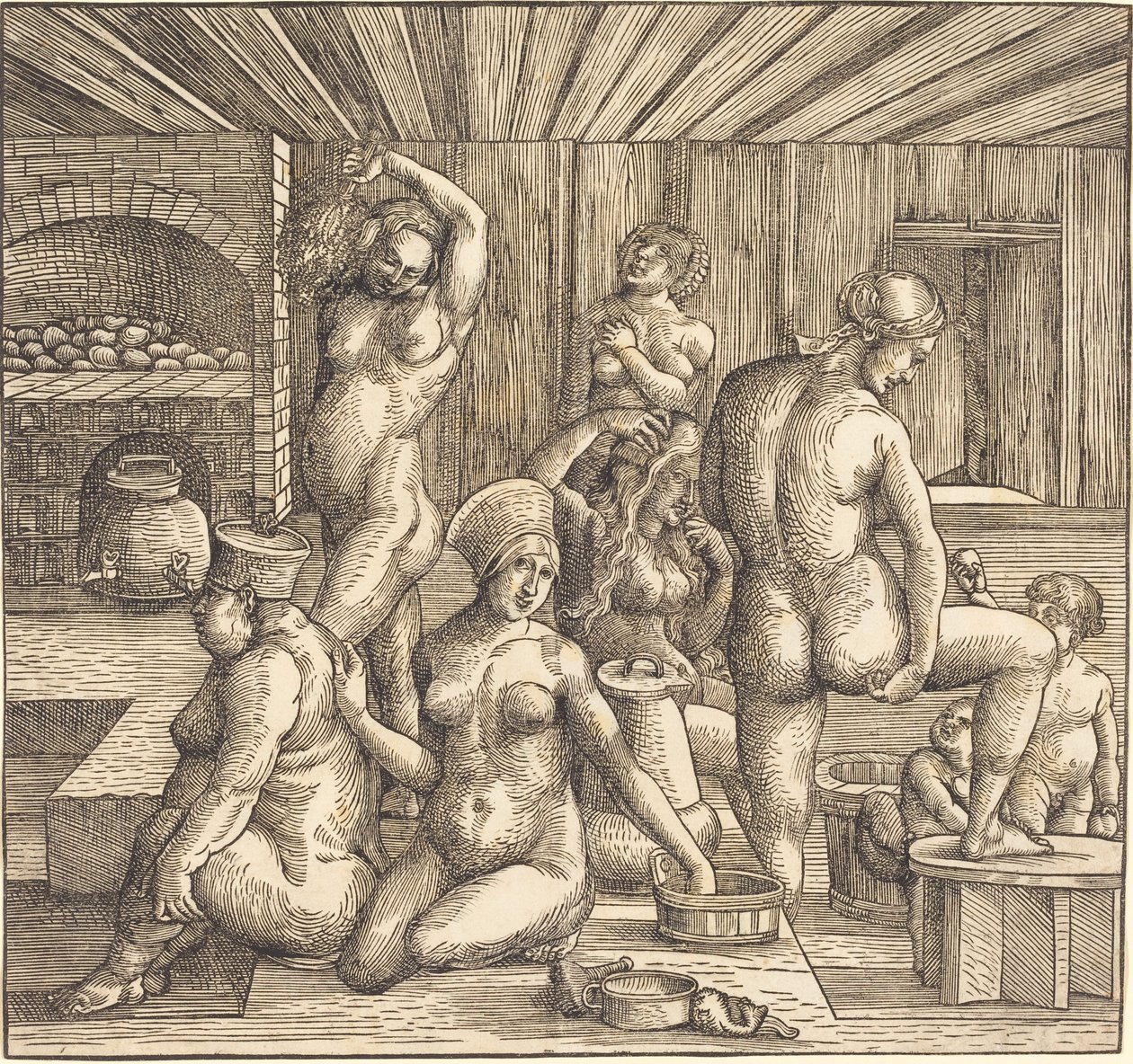 Tedesco: Bagno femminile Frauenbad da Follower of Albrecht Durer