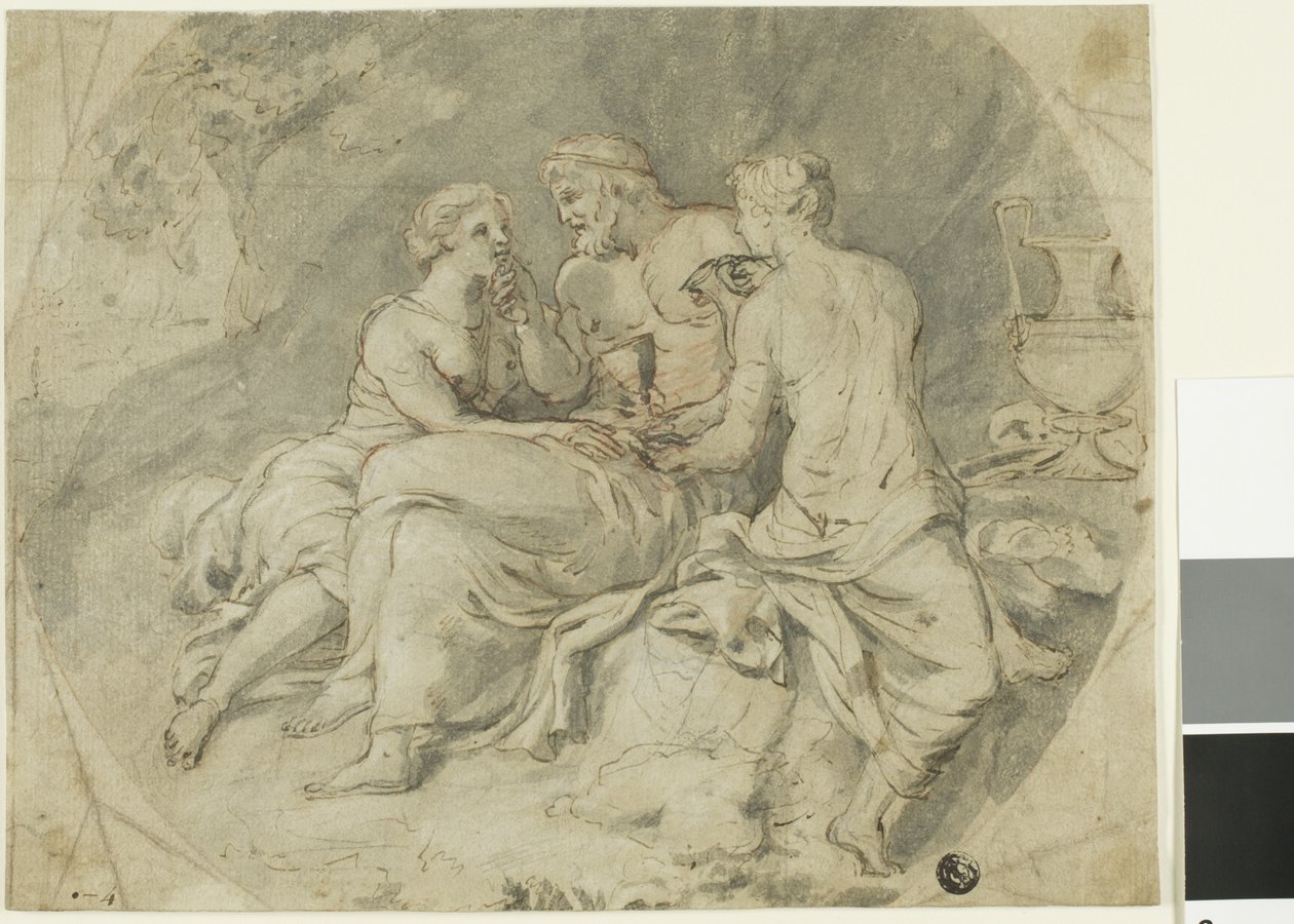 Lot e le sue figlie da Follower of Charles Le Brun