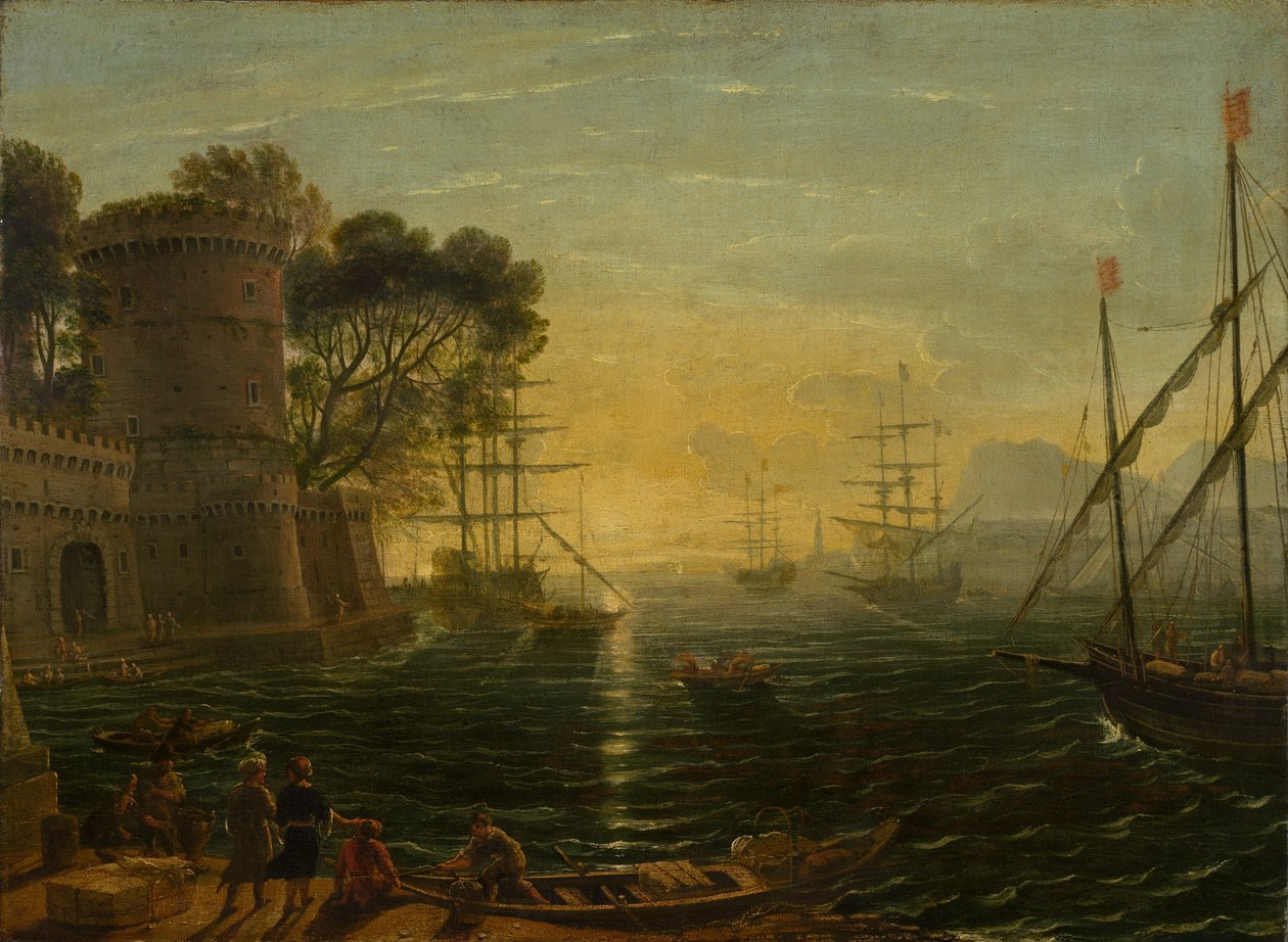 Porto al tramonto da Follower of Claude Lorrain