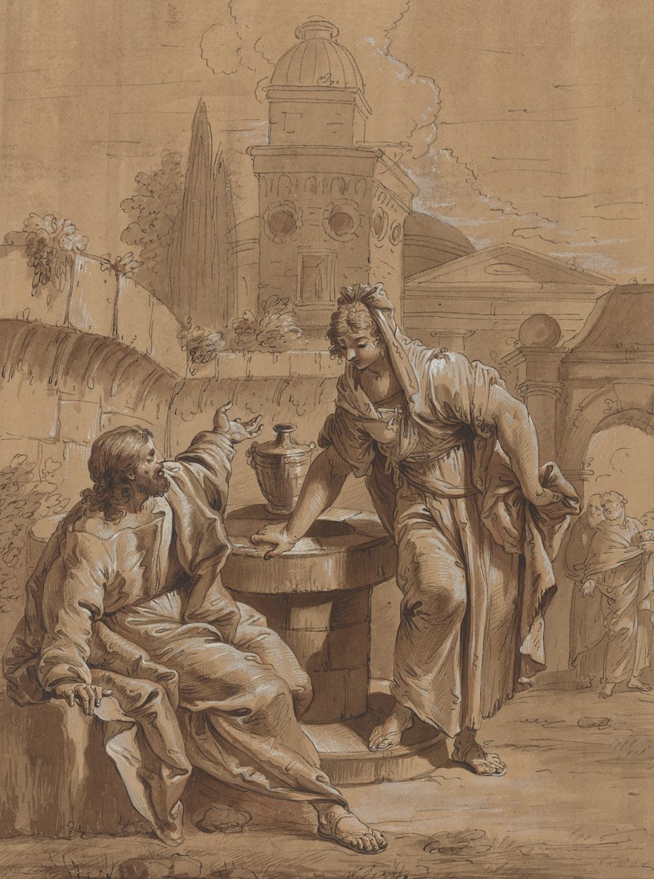 Cristo e la donna di Samaria da Follower of Francesco Fontebasso