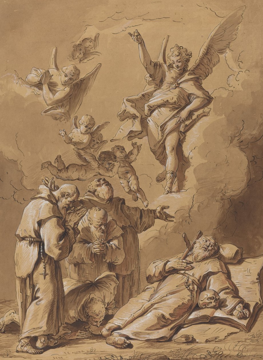 Morte di un frate santo da Follower of Francesco Fontebasso