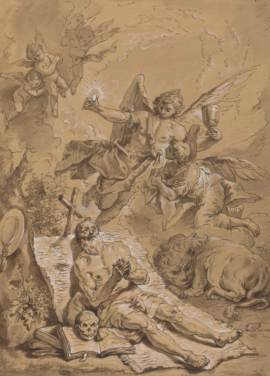 Ultima comunione di San Girolamo da Follower of Francesco Fontebasso
