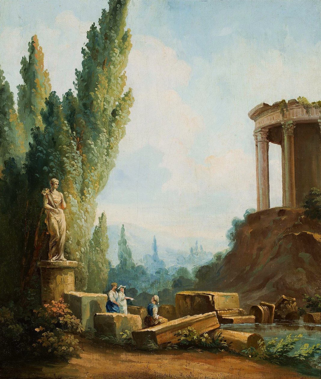 Paesaggio con le rovine del Tempio della Sibilla a Tivoli da Follower of Hubert Robert