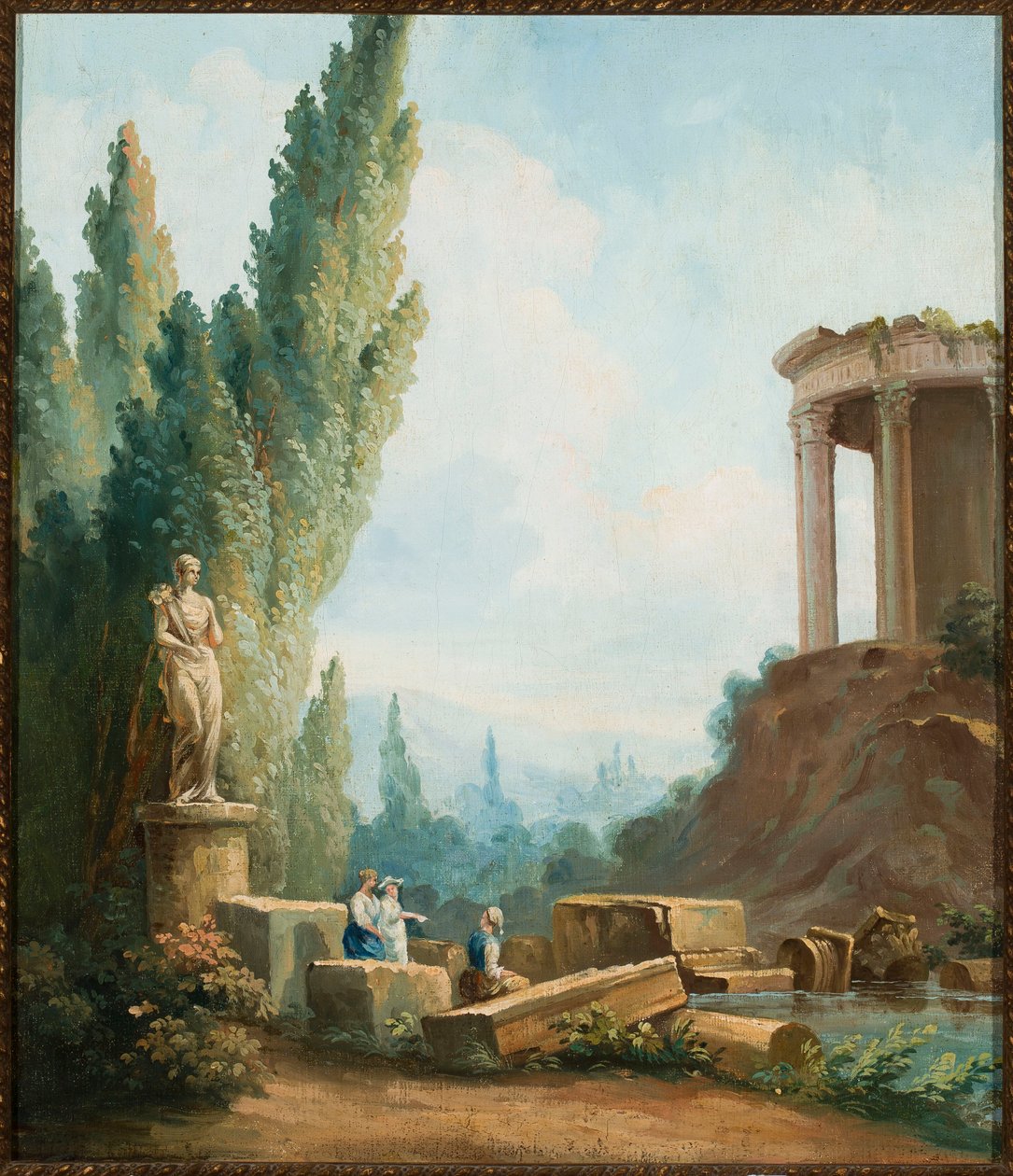 Paesaggio con le rovine del Tempio della Sibilla a Tivoli da Follower of Hubert Robert