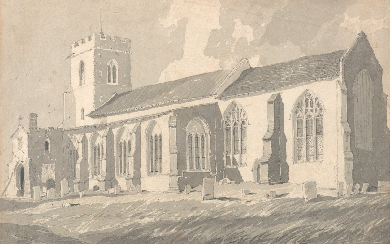 Lato Sud della Chiesa di Catfield, Norfolk da Follower of John Sell Cotman