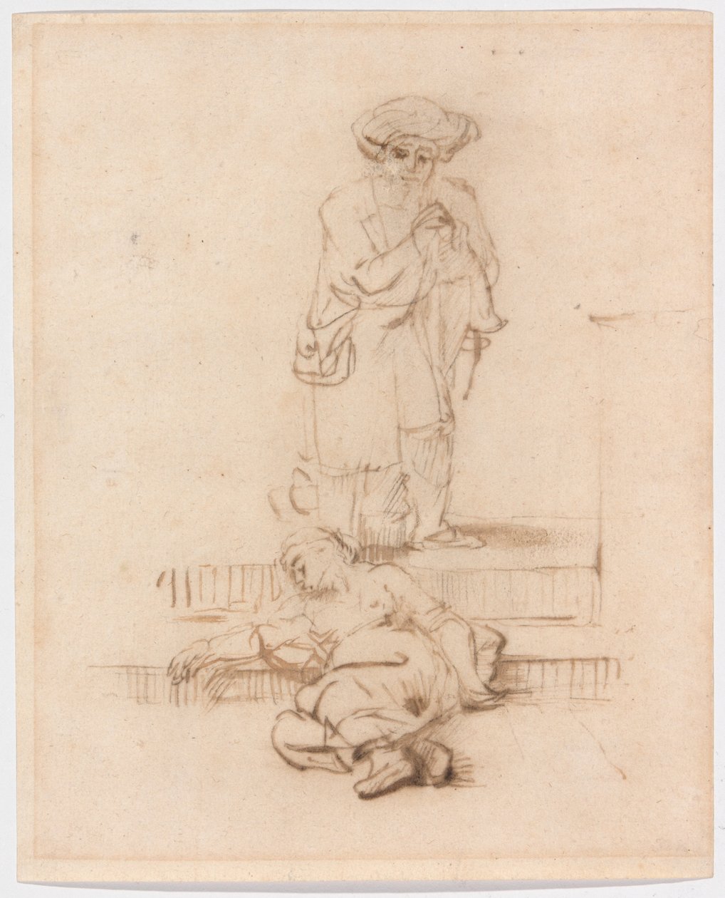 Copia dopo il Levita e la donna violata da Follower of Rembrandt van Rijn