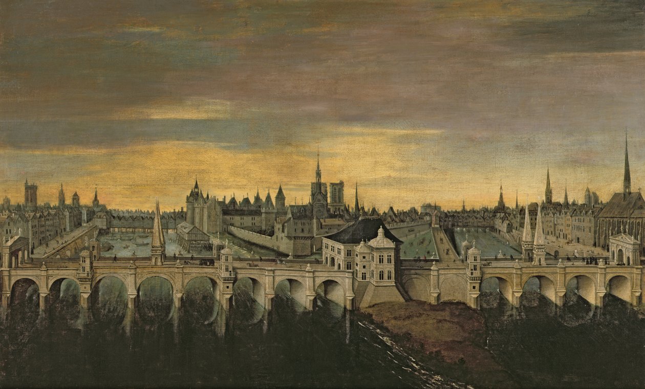 Progetto per la costruzione del Pont-Neuf, c.1577 da Fontainebleau School