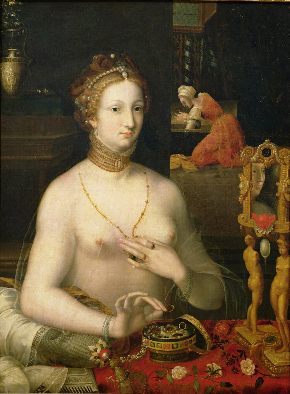 Donna alla toilette, 1585-95 da Fontainebleau School