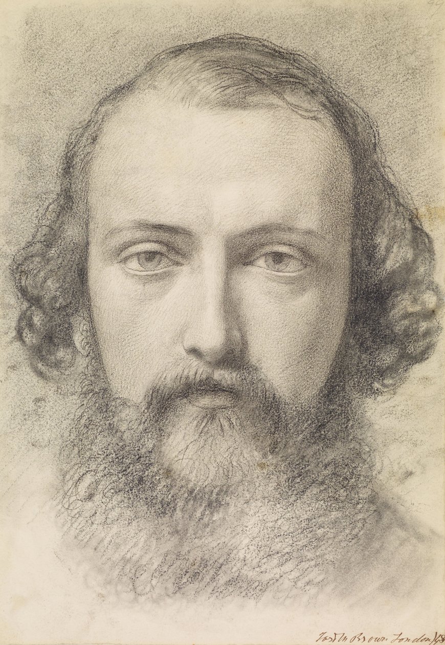 Ritratto: Studio della testa di Daniel Casey (faccia intera) da Ford Madox Brown