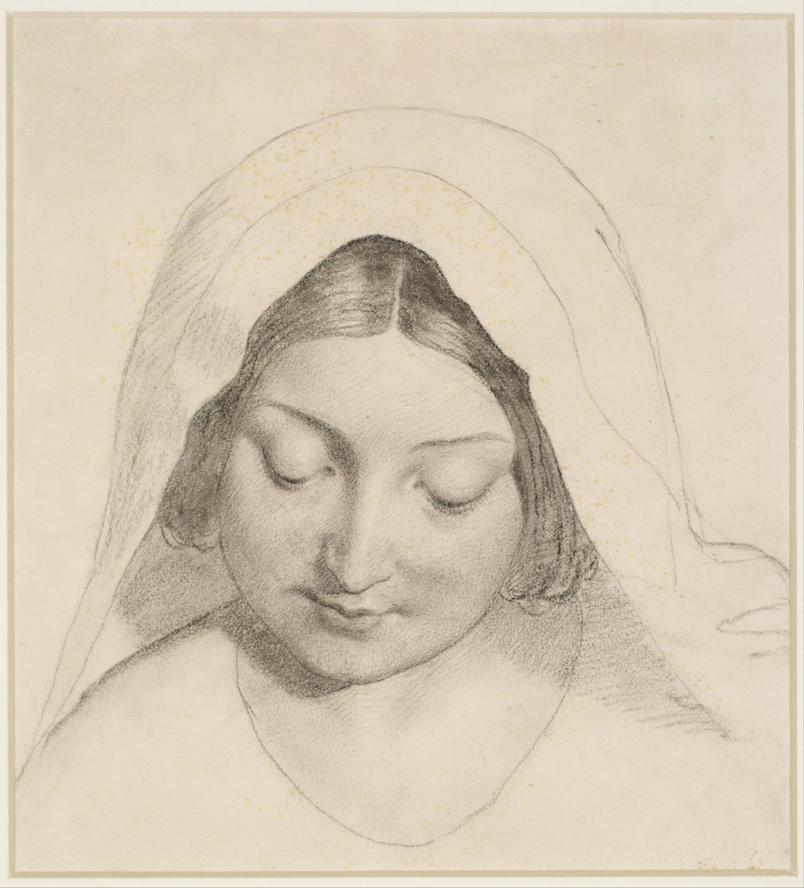 Oure Ladye del sabato sera - Studio per la testa della Madonna da Ford Madox Brown