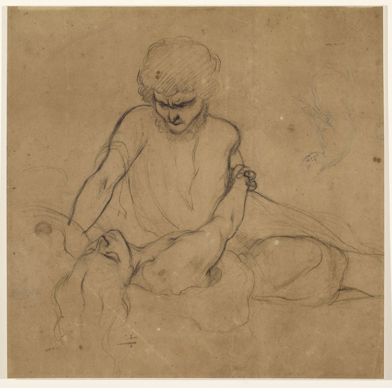 Il sonno di Parisina - Studio per il principe Azo e Parisina da Ford Madox Brown