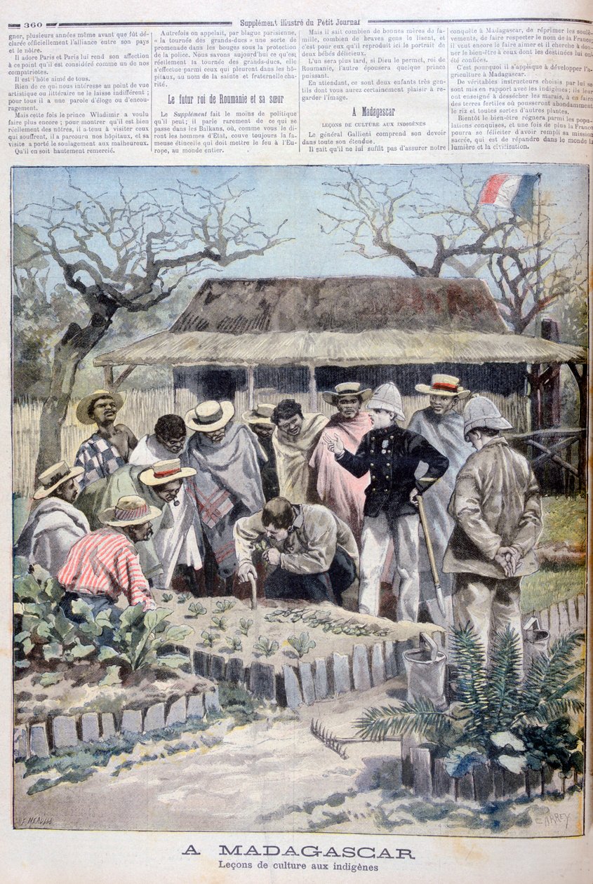 Lezione agricola per gli indigeni del Madagascar, 1897 da Fortuné Méaulle