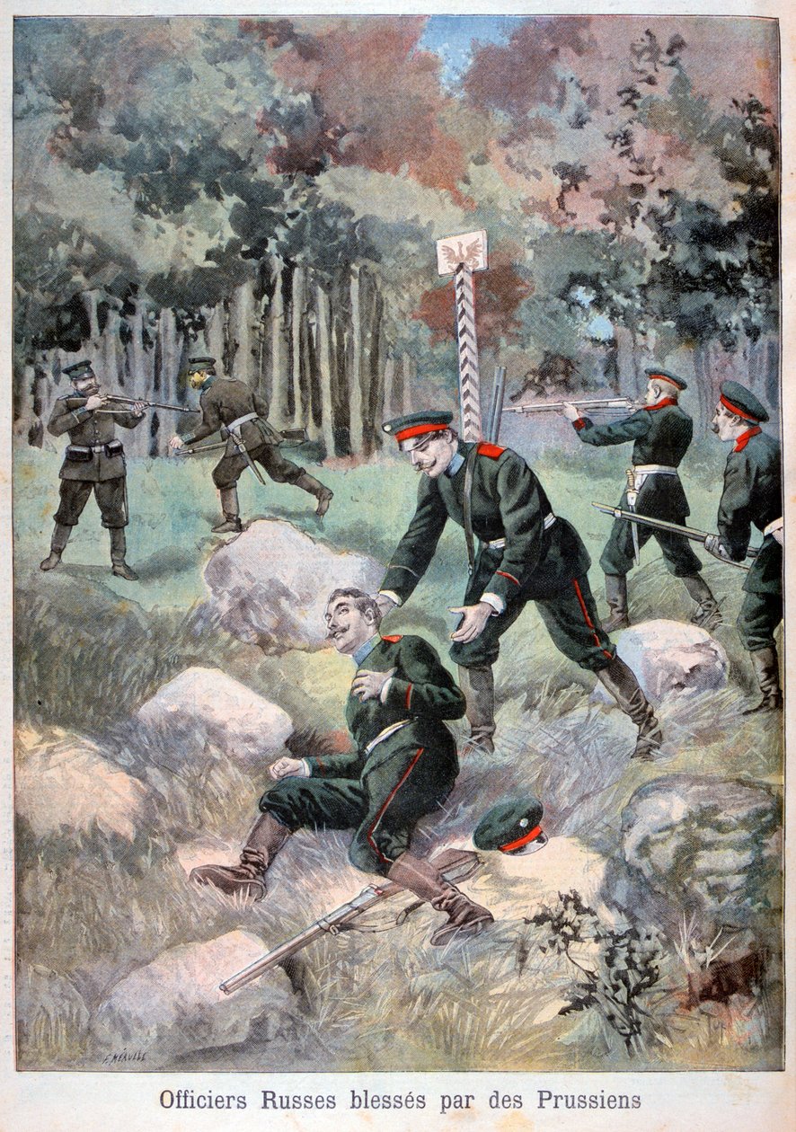 Ufficiale russo ferito dai prussiani, confine russo, 1898 da Fortuné Méaulle