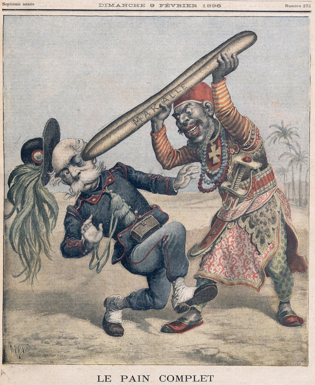 Caricatura di Francesco Crispi (1818-1901) e la sconfitta dell