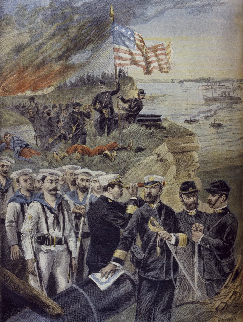 Guerra ispano-americana, sbarco a Guantanamo, Cuba, illustrazione da 
