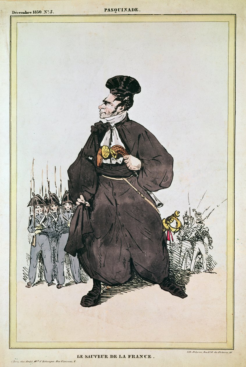 Caricatura del Barone Pasquier come Salvatore della Francia, 1830 da Fortune Delarue