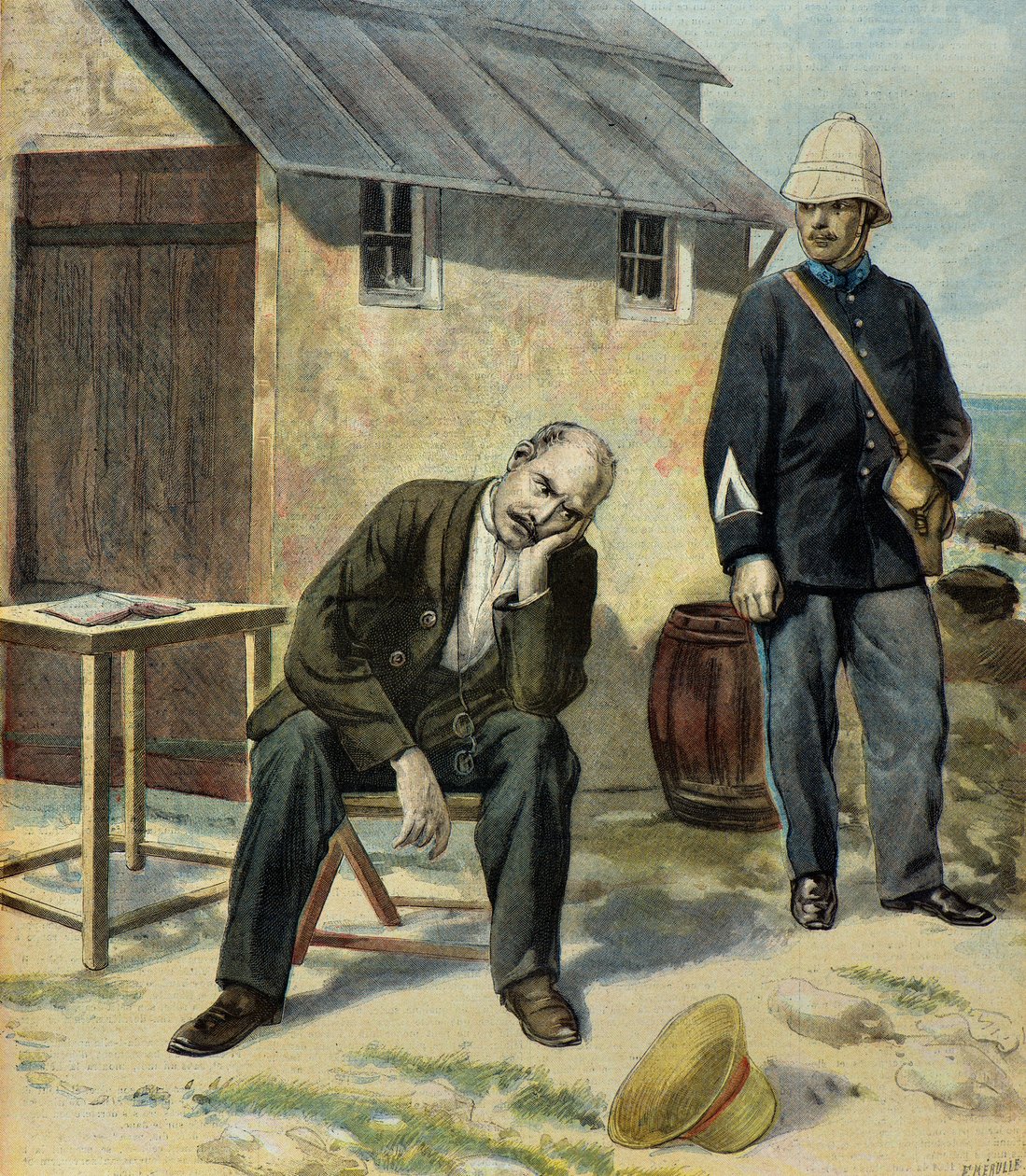 Il capitano Alfred Dreyfus prigioniero sull