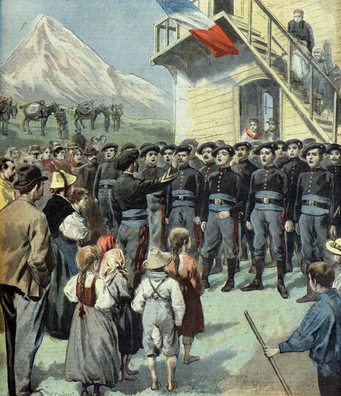 Chorale de chasseurs alpins, il viaggio di Felix Faure nel Sud della Francia da Fortune Louis Meaulle