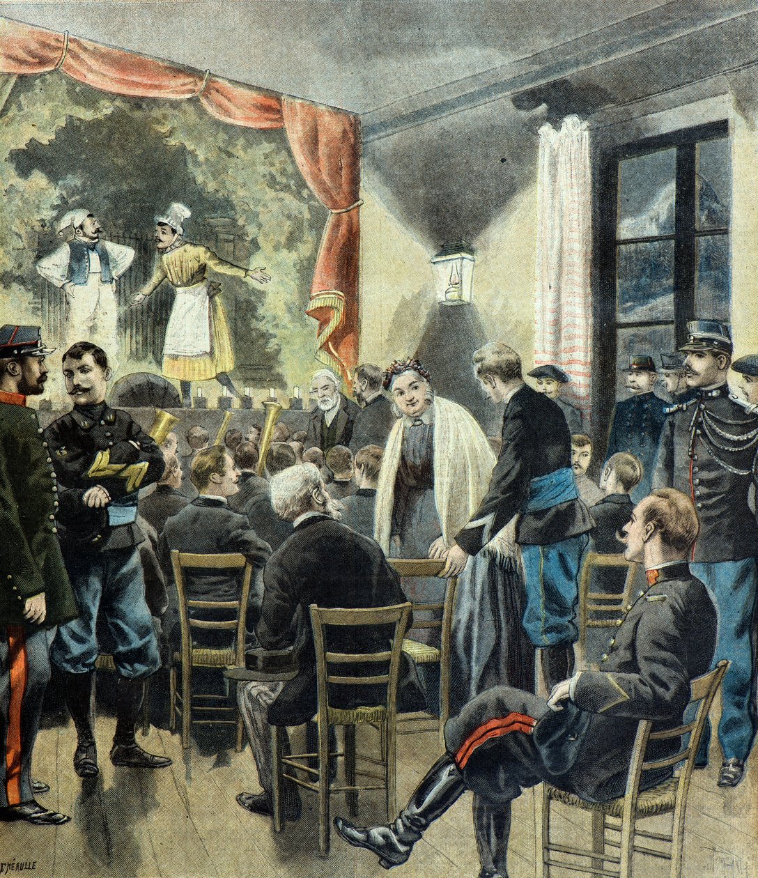 Le theatre aux armeses , spettacolo di cacciatori alpini da Fortune Louis Meaulle
