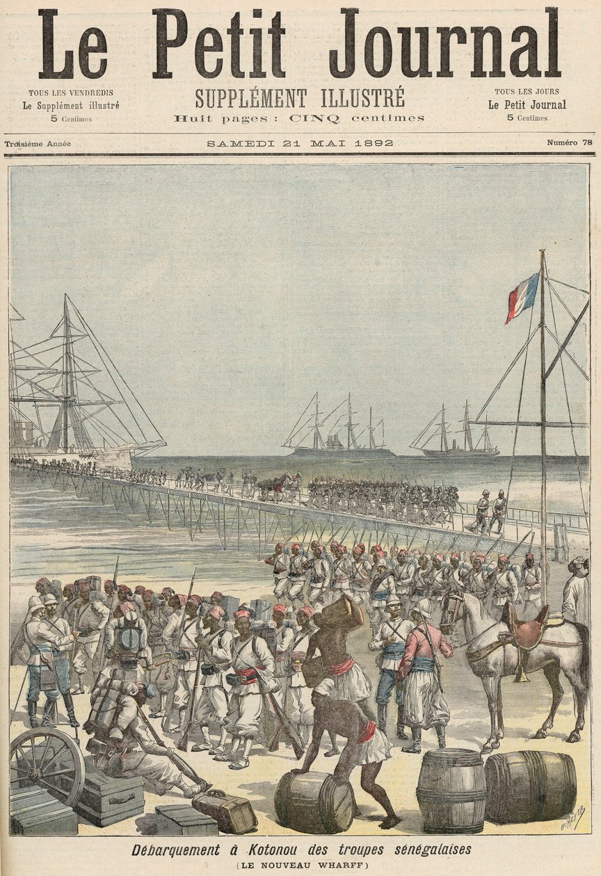 Sbarco delle truppe senegalesi al nuovo molo di Cotonou, da 