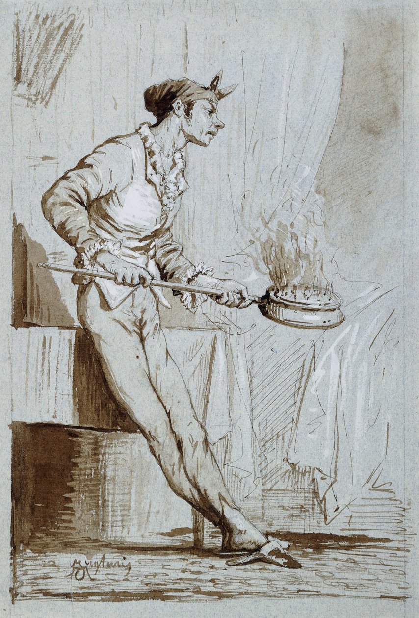 Serva con uno scaldaletto da Fortuny y Carbó