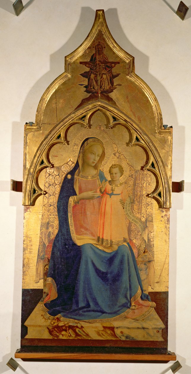Madonna e Bambino, pannello centrale da La Madonna e Bambino con la Santissima Trinità Tabernacolo, c.1430 (dettaglio) da Fra Angelico