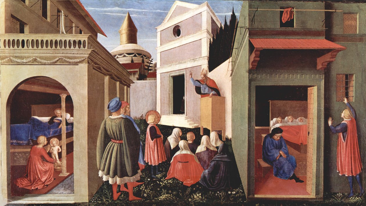 Pannello della predella del trittico di San Domenico a Perugia sulla vita di San Nicola di Bari, scena da Fra Angelico