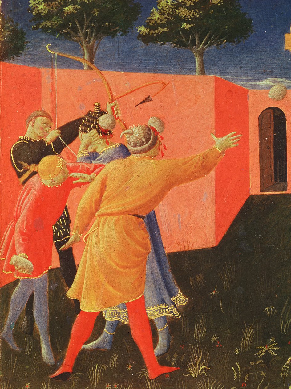 La Crocifissione e la lapidazione dei SS. Cosma e Damiano, (dettaglio) predella dall