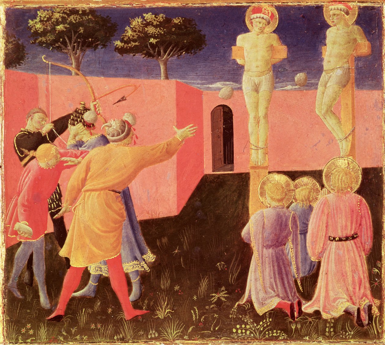La Crocifissione e la lapidazione dei SS. Cosma e Damiano, predella dall