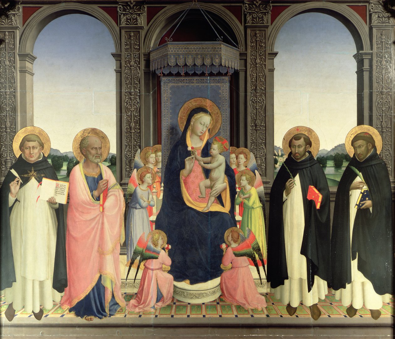 Vergine e Bambino in trono con angeli e San Tommaso d